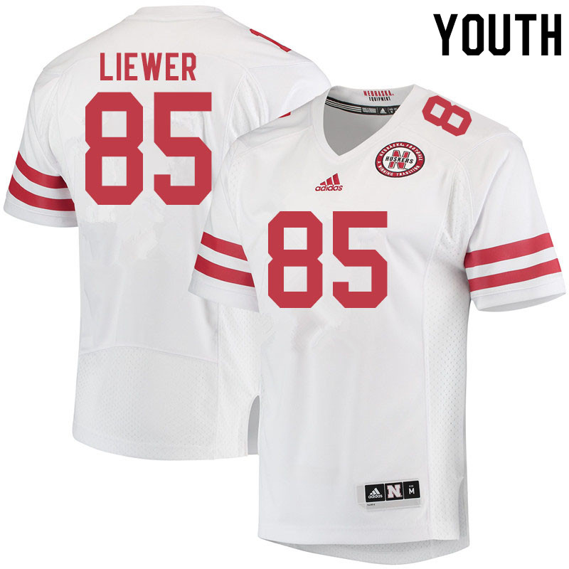 Youth #85 Wyatt Liewer Nebraska Cornhuskers College Football Jerseys Sale-White